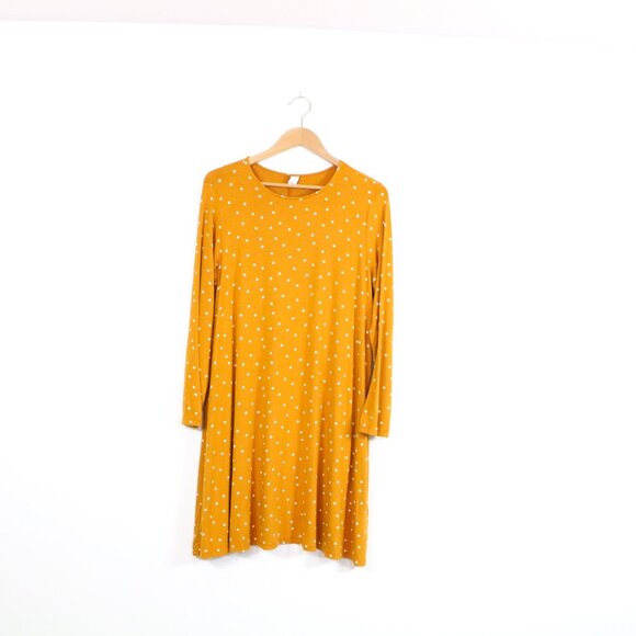 *Old Navy Yellow Polkadot Long Sleeve Midi Dress - Picture 3 of 7